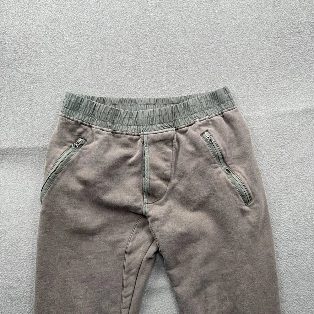 Kith Sweatpants Mens Medium Brown Fleece Joggers Zip Pockets Elastic Logo Cuffed